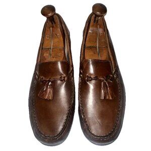 Brown Soft Nappa Leather Tassel Loafers Shoes sz mens 13 M